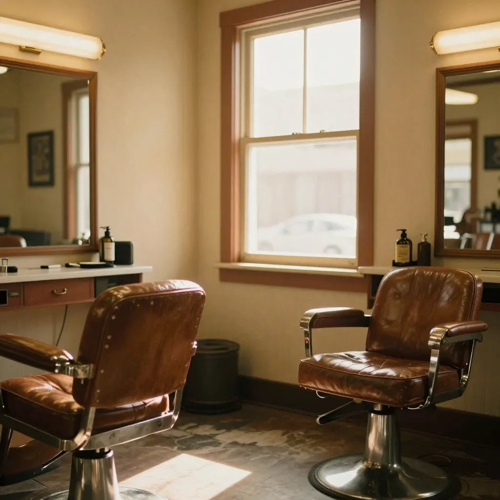 Small-town barbershop interior